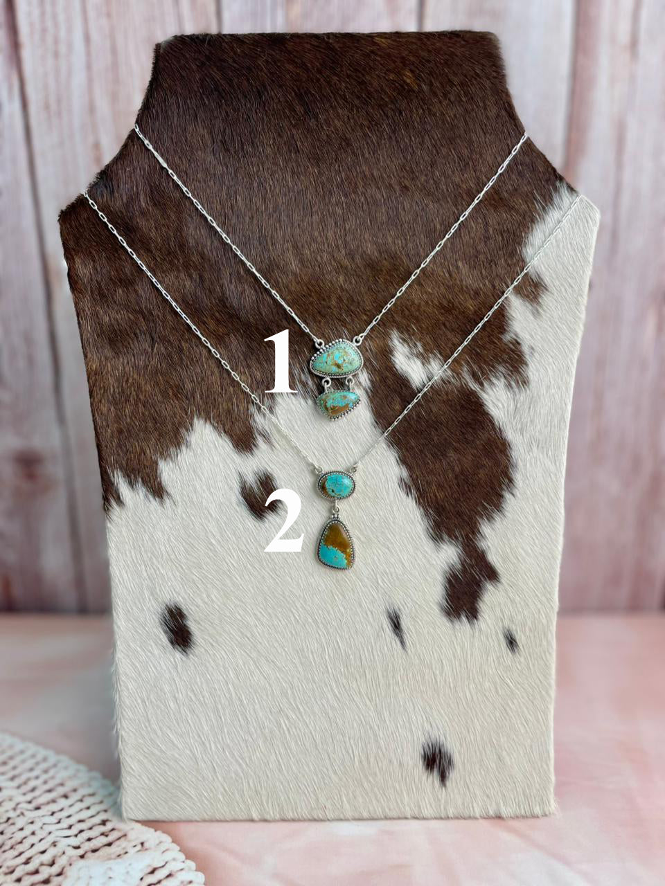 Handmade Sterling Silver Number 8 Turquoise Necklace "Signed Nizhoni"