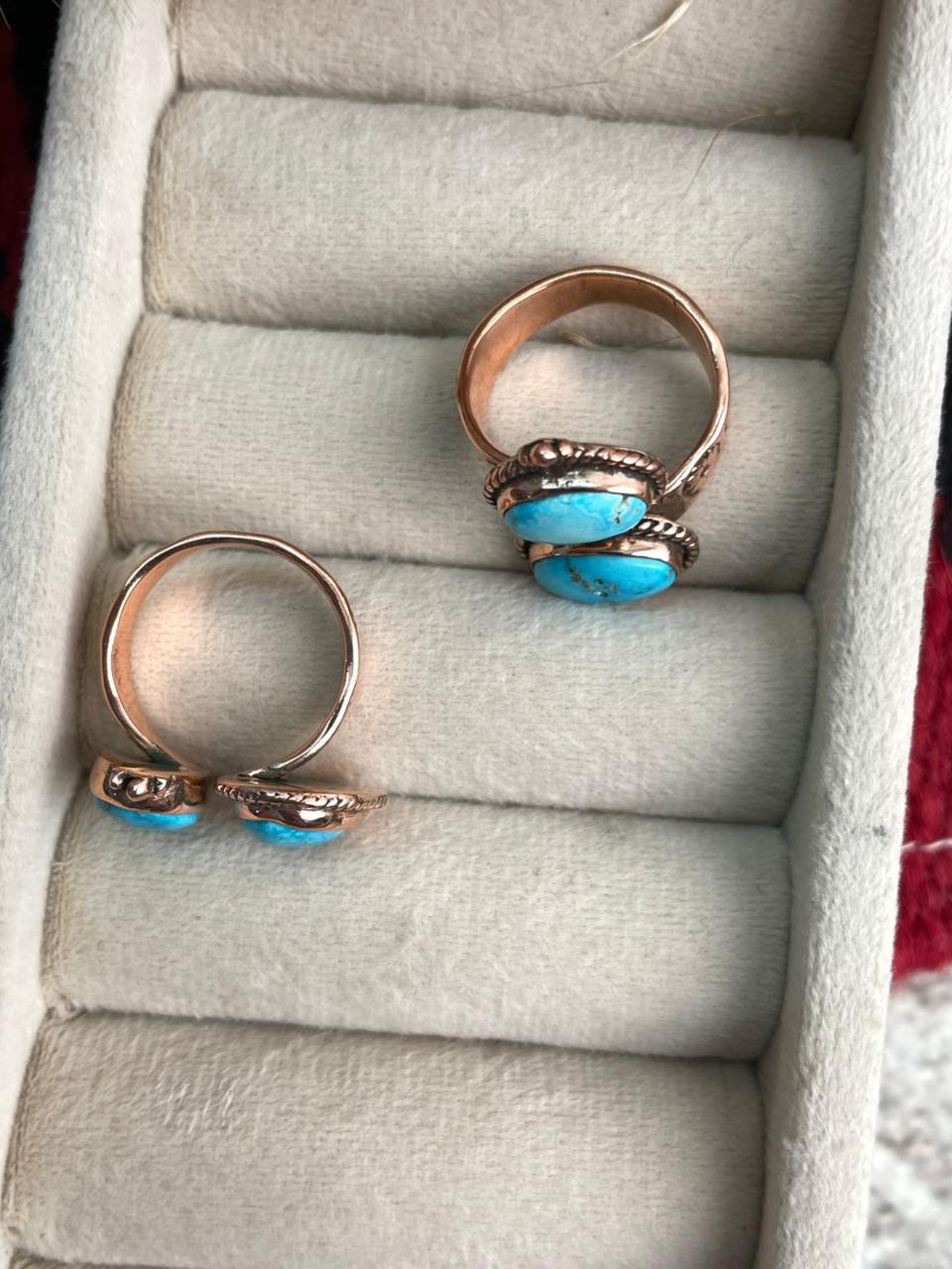 Handmade Copper Sierra Bella Turquoise Adjustable Ring