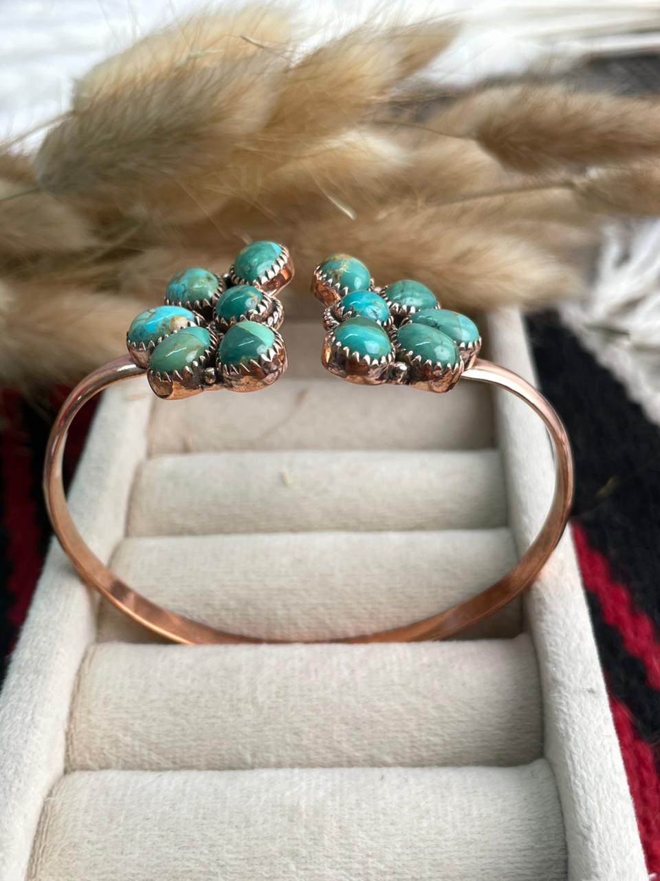Handmade Copper Collection: Kingman Turquoise Cuff Bracelet