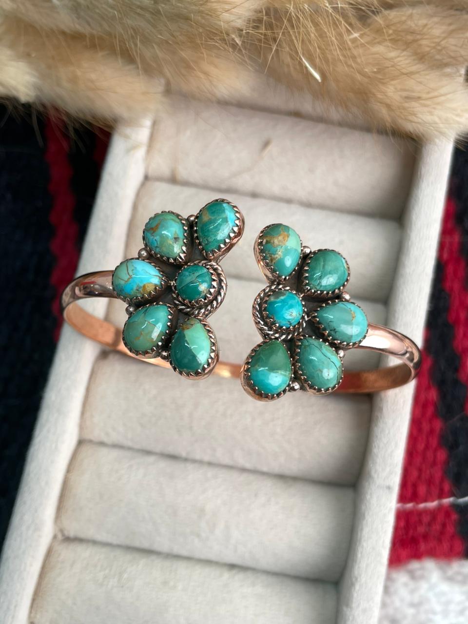 Handmade Copper Collection: Kingman Turquoise Cuff Bracelet
