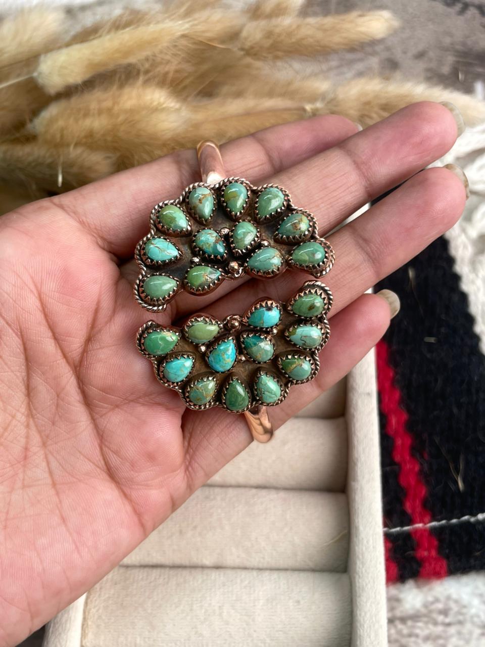 Handmade Copper Collection: Kingman Turquoise Cuff Bracelet