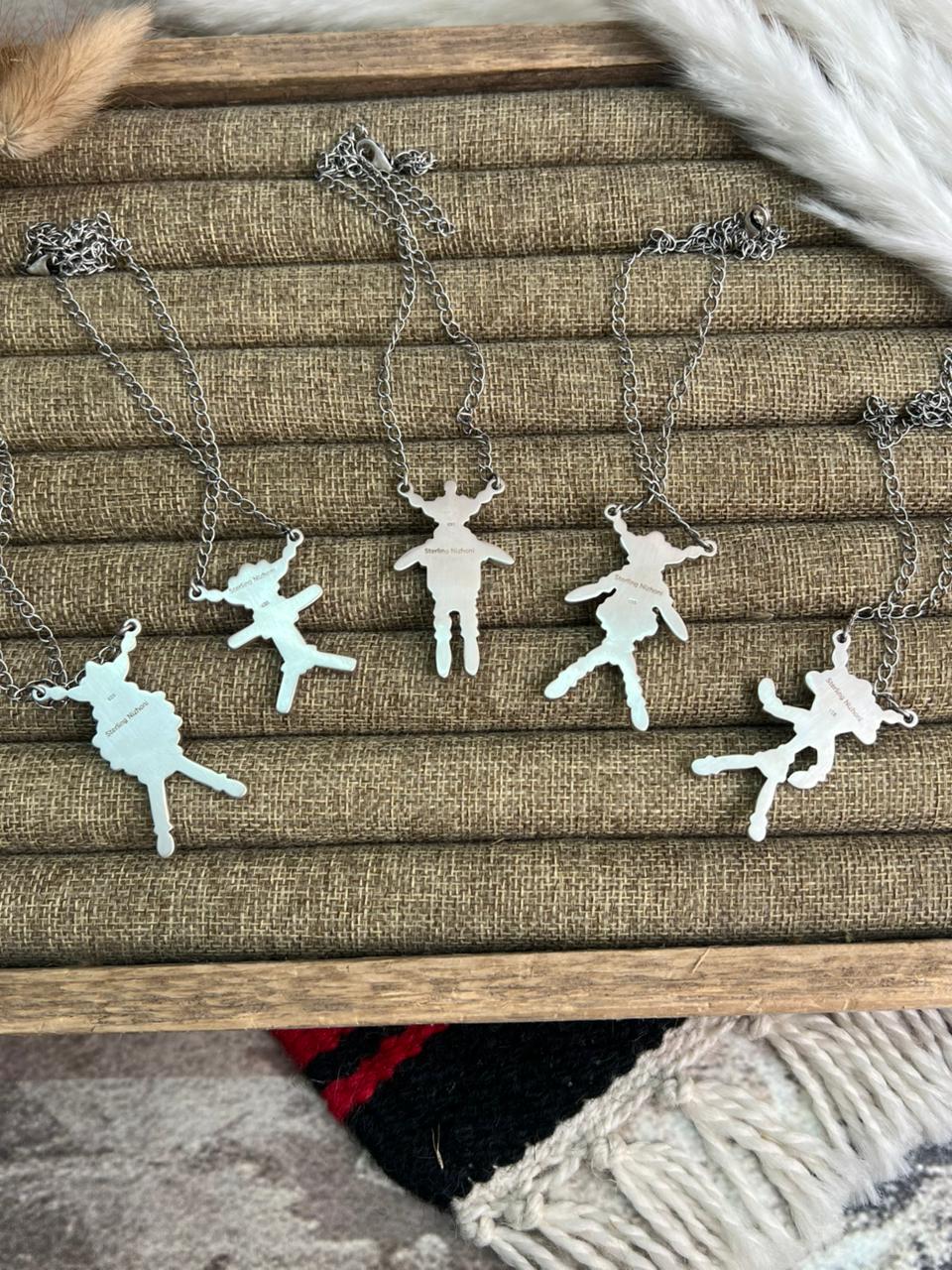Handmade Sterling Silver Kingman Turquoise Necklace "Signed Nizhoni"