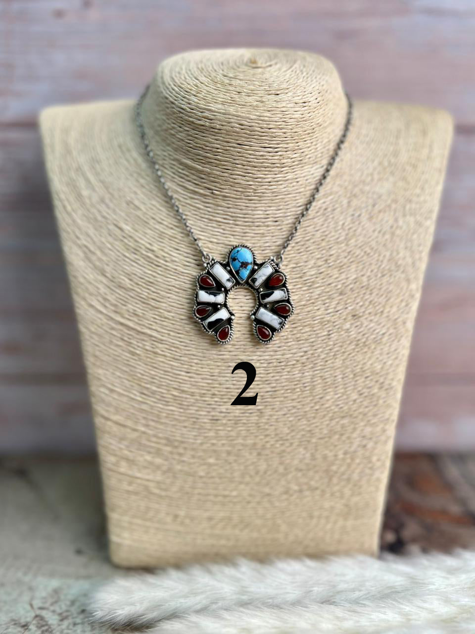 Handmade Sterling Silver Canyon Sunset Collection: Golden Hills Turquoise with White Buffalo and Carnelian Necklace "Signed Nizhoni"