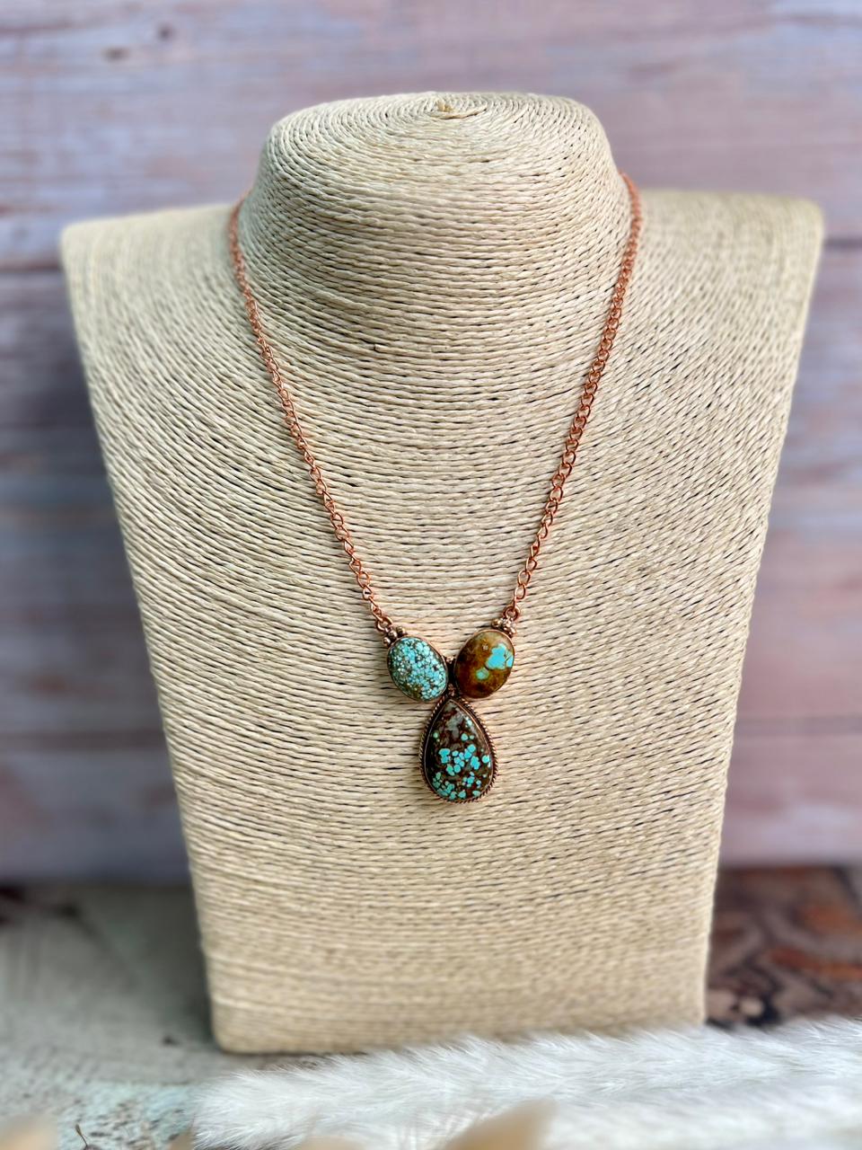 Handmade Copper Collection: Number 8 Turquoise Necklace