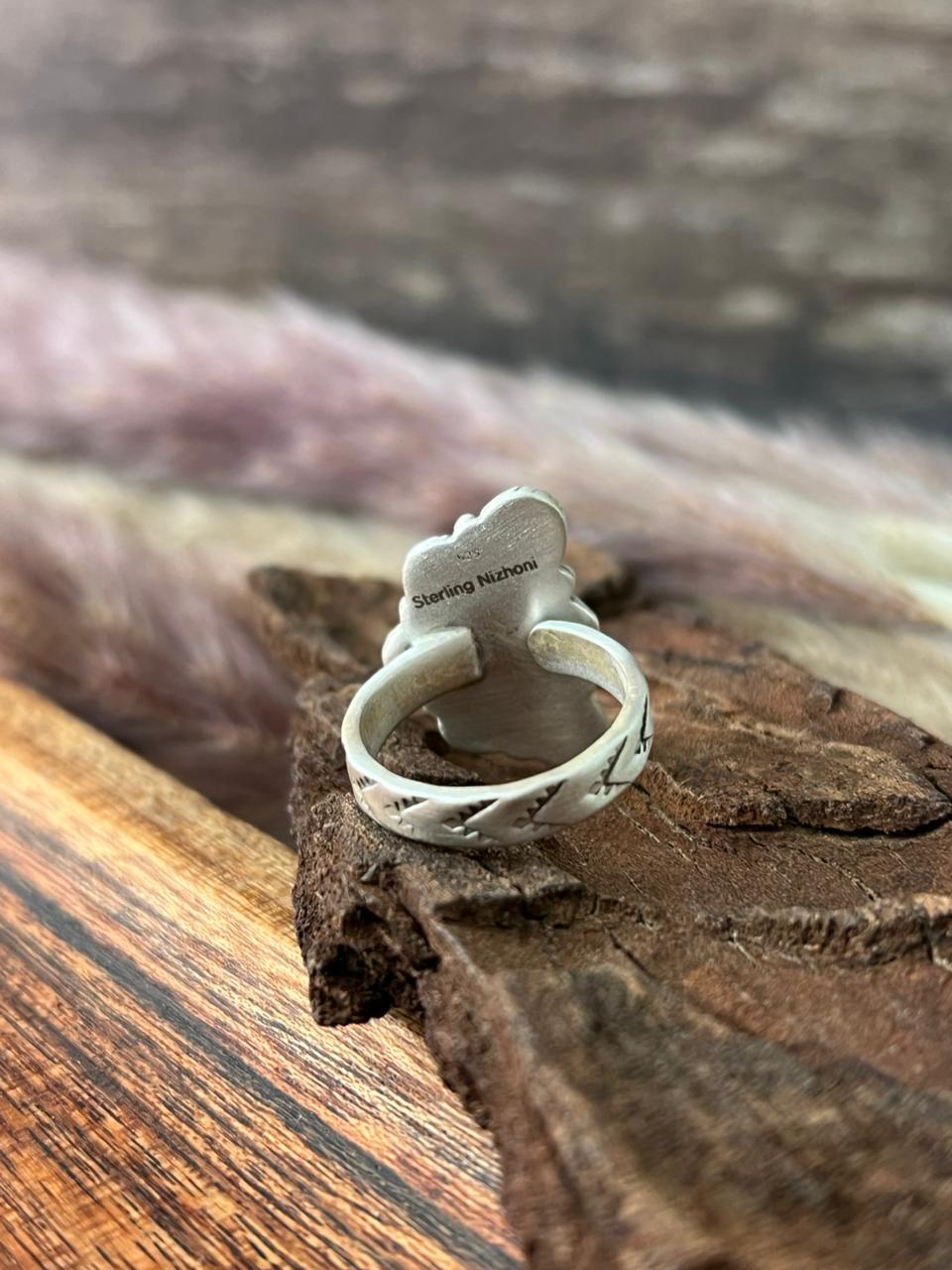 Handmade Sterling Silver Cotton Candy Adjustable Ring "Signed Nizhoni"