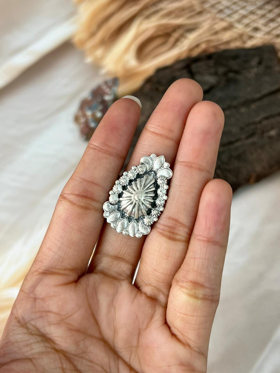 Handmade Sterling Silver Adjustable Ring "Signed Nizhoni"