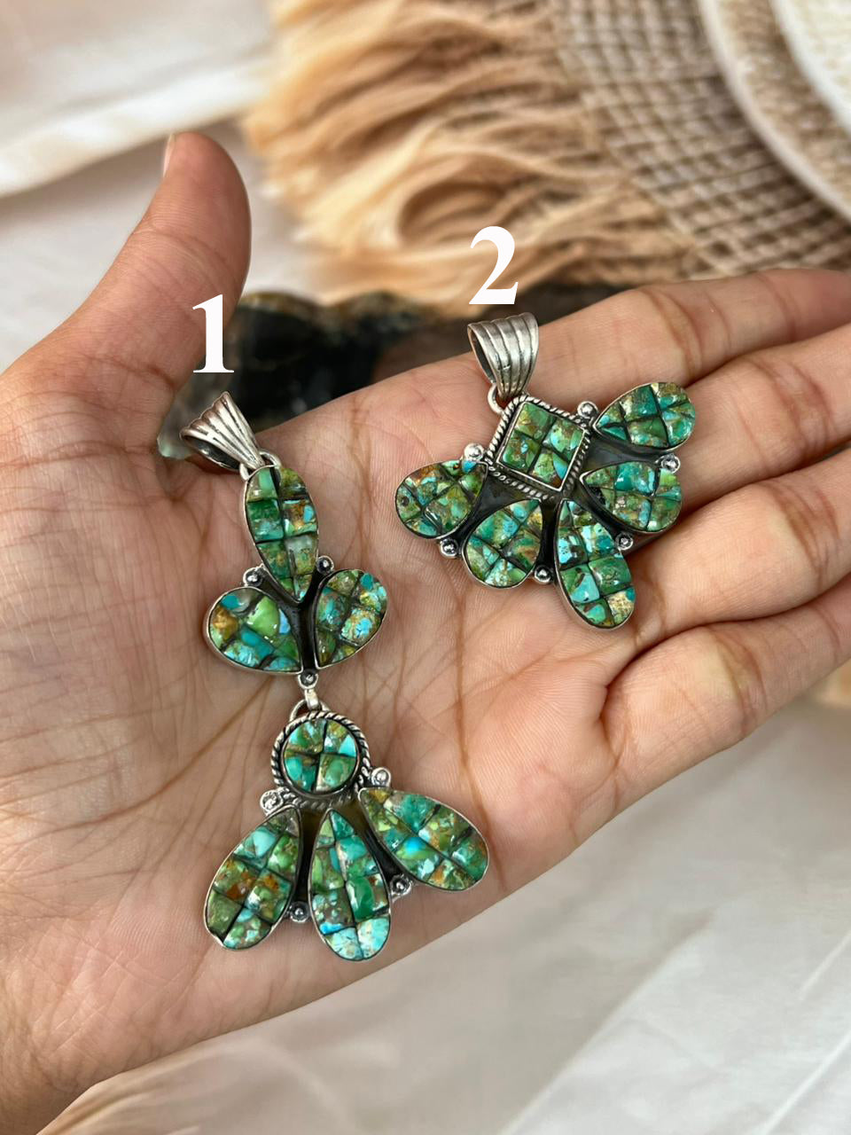 Handmade Sterling Silver Sonoran Cobble Collection: Sonoran Mountain Turquoise Pendant "Signed Nizhoni"