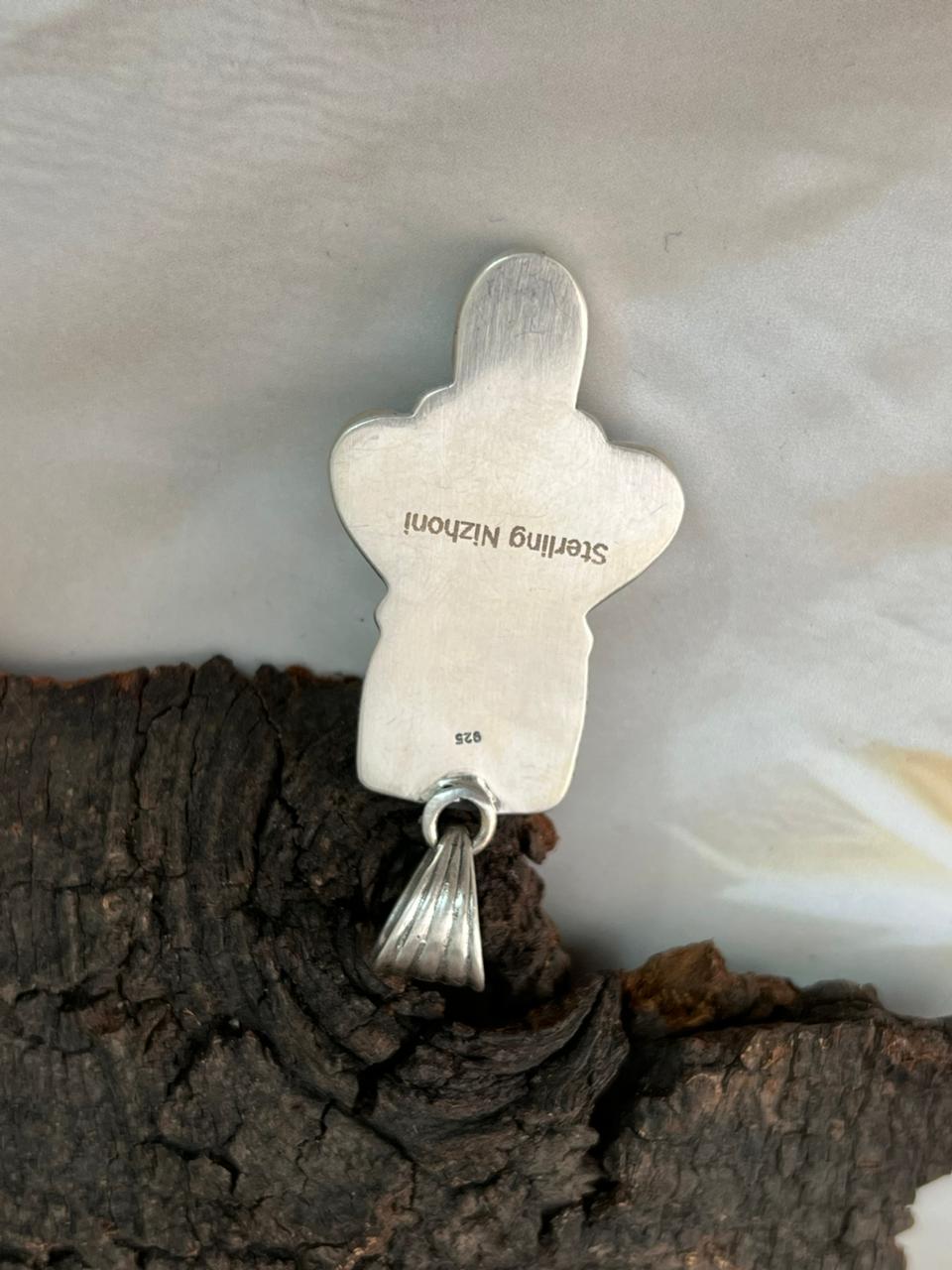 Handmade Sterling Silver Sonoran Cobble Collection: Sonoran Mountain Turquoise Pendant "Signed Nizhoni"