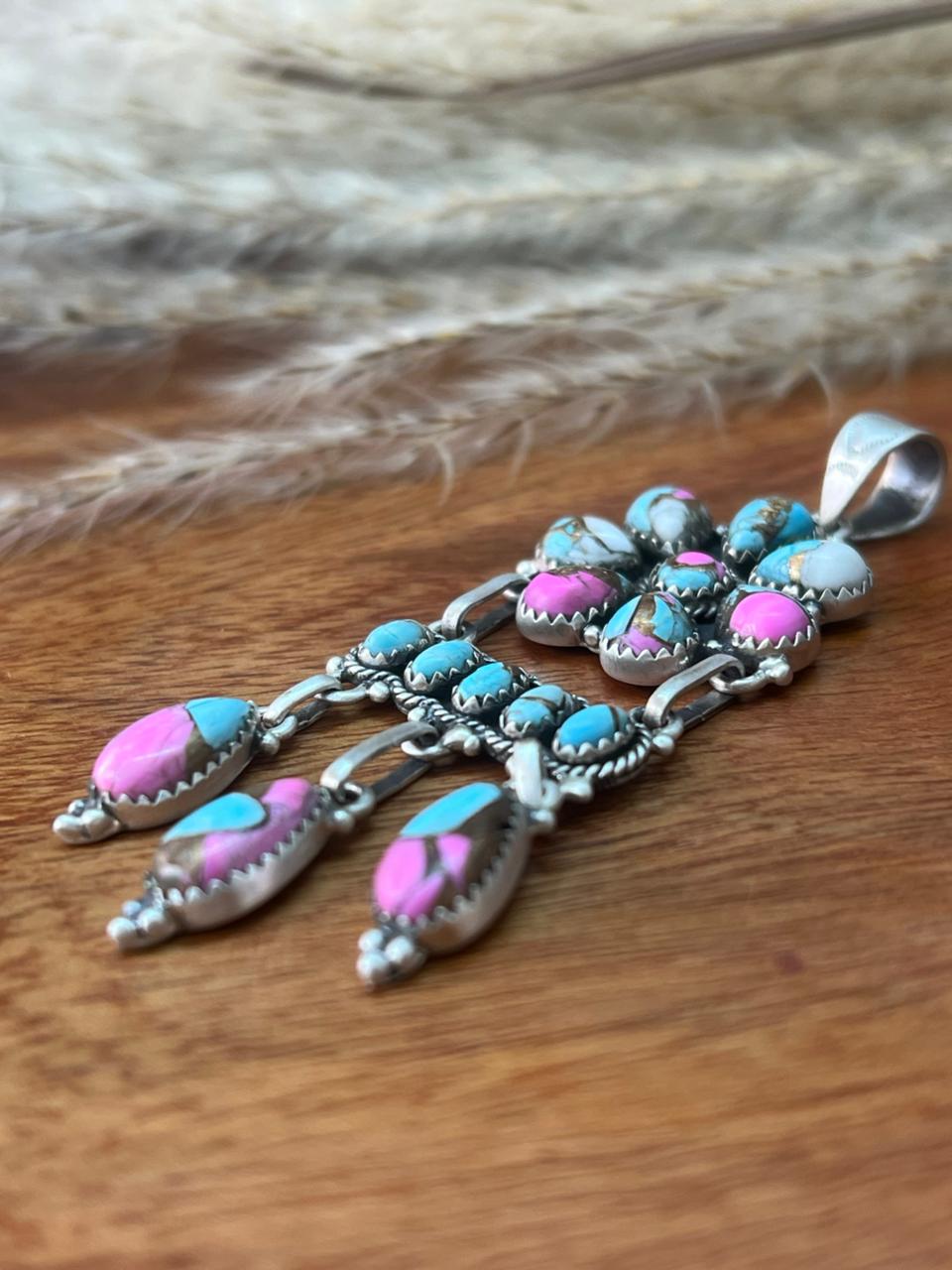 Handmade Sterling Silver Cotton Candy Pendant "Signed Nizhoni"