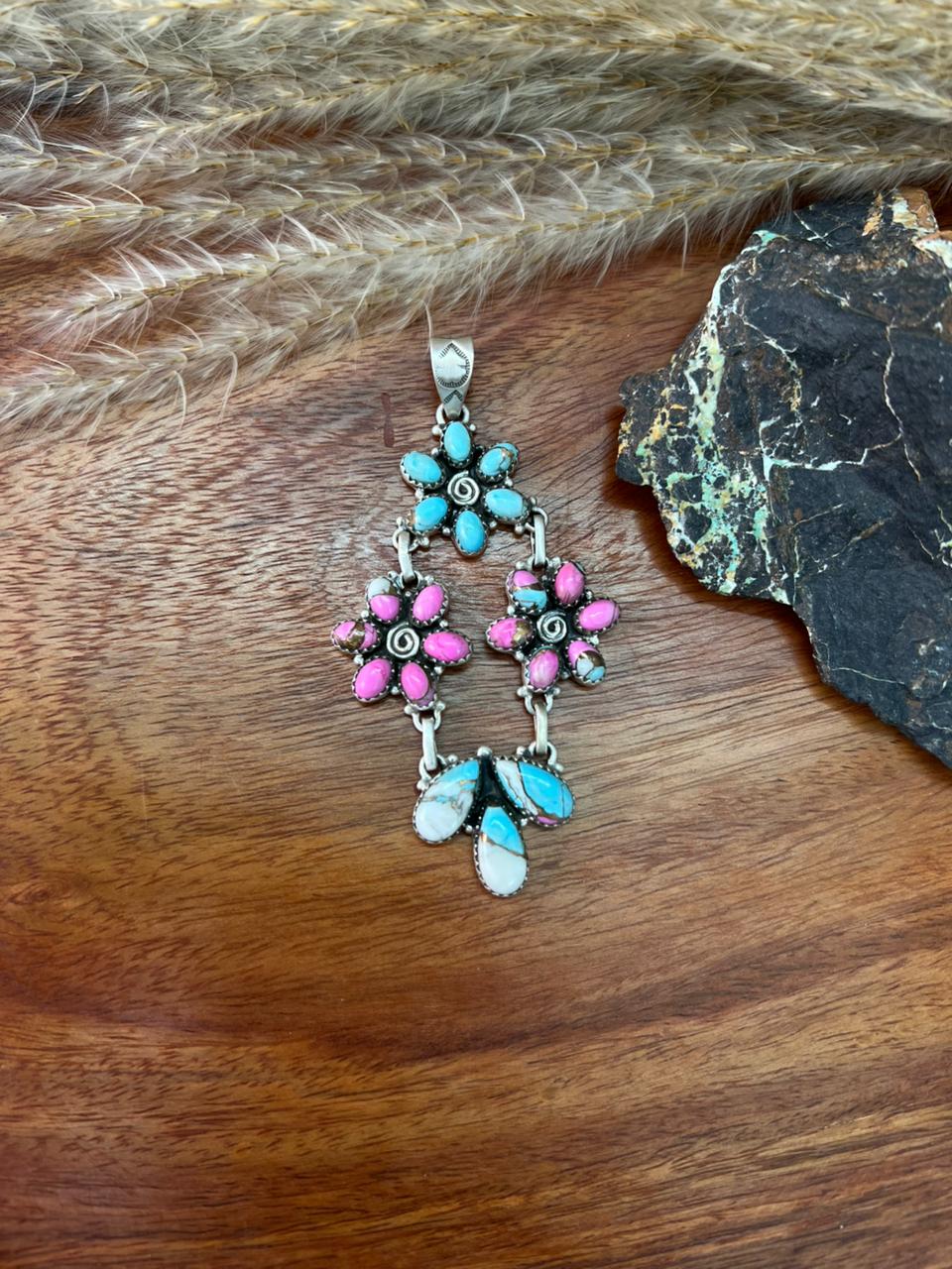 Handmade Sterling Silver Cotton Candy Pendant "Signed Nizhoni"
