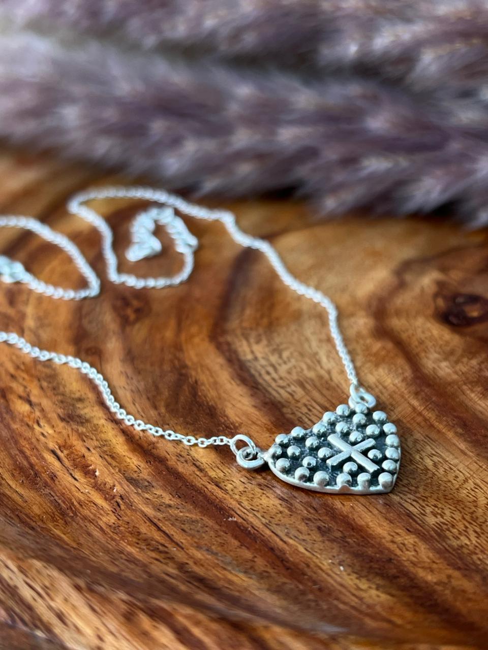 Handmade Sterling Silver Heart Necklace "Signed Nizhoni"