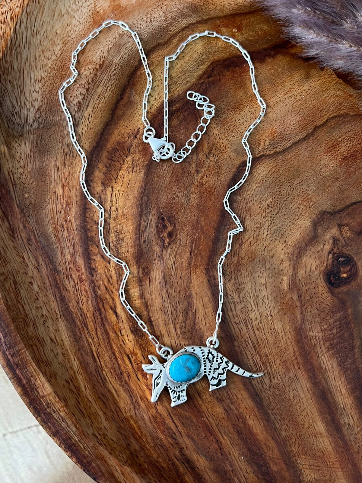 Handmade Sterling Silver Kingman Turquoise Necklace "Signed Nizhoni"