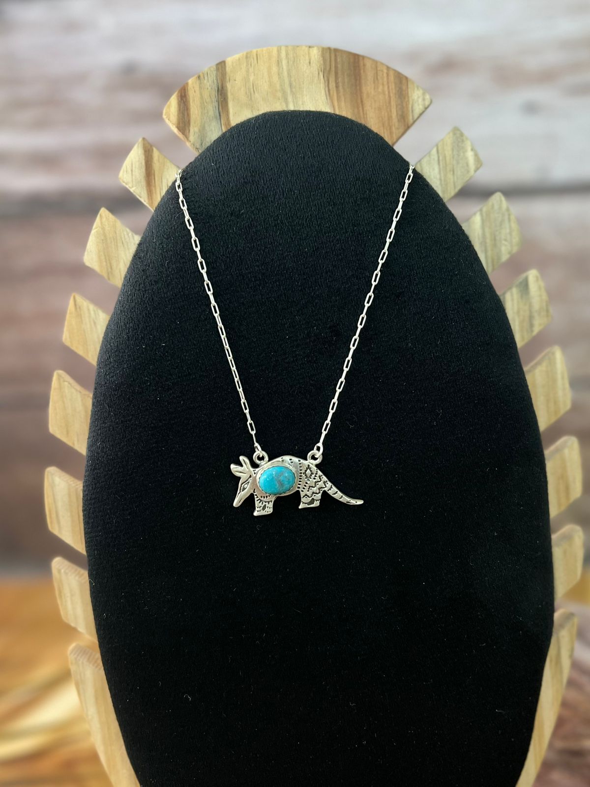 Handmade Sterling Silver Kingman Turquoise Necklace "Signed Nizhoni"