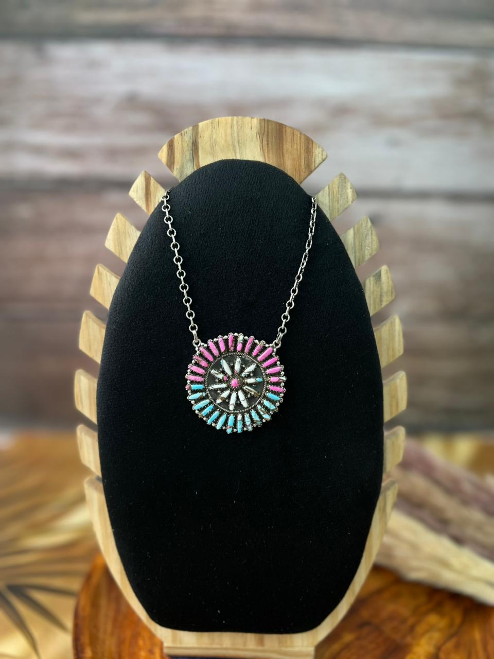 Handmade Sterling Silver Cotton Candy Necklace "Signed Nizhoni"