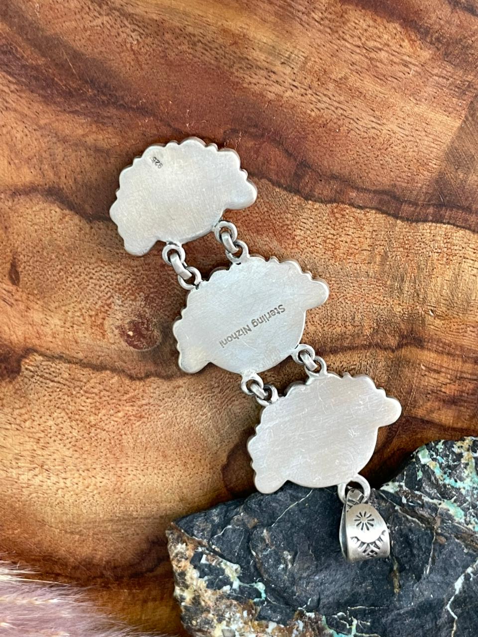 Handmade Sterling Silver Sierra Bella Turquoise with Cotton Candy Collection: Pendant "Signed Nizhoni"