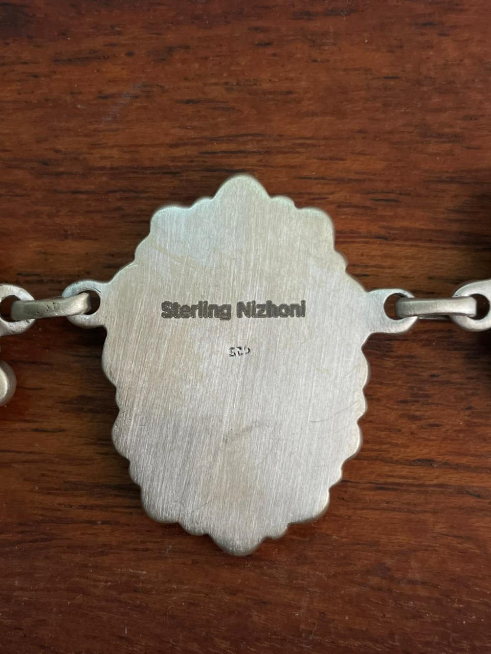Handmade Sterling Silver Sierra Bella Turquoise with Cotton Candy Collection: Necklace "Signed Nizhoni"