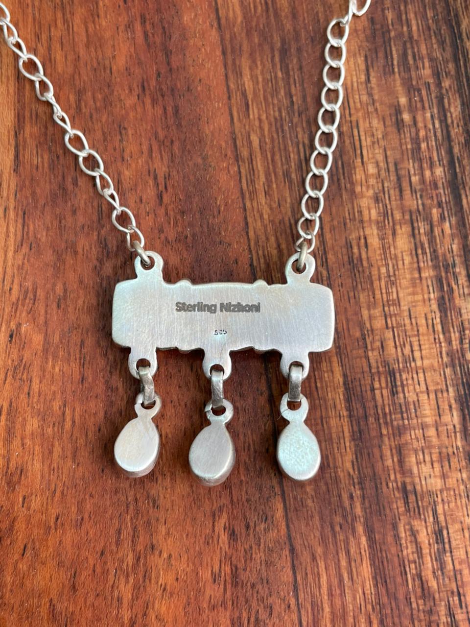 Handmade Sterling Silver Cotton Candy Bar Necklace "Signed Nizhoni"