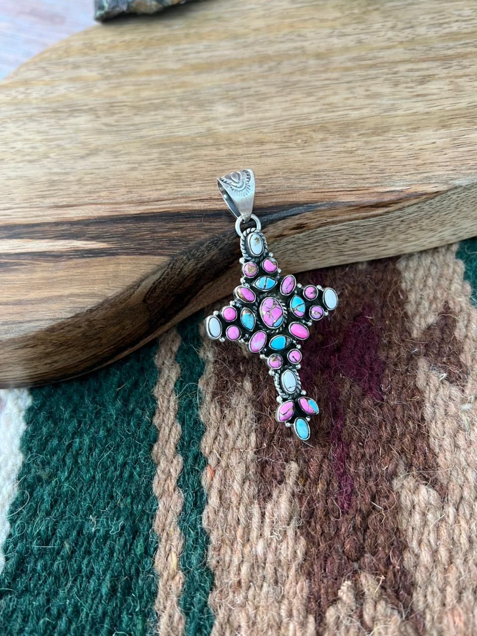 Handmade Sterling Silver Cotton Candy Pendant "Signed Nizhoni"