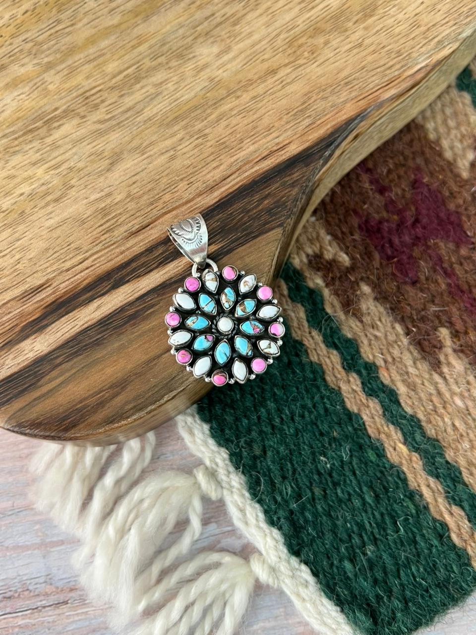 Handmade Sterling Silver Cotton Candy Pendant "Signed Nizhoni"