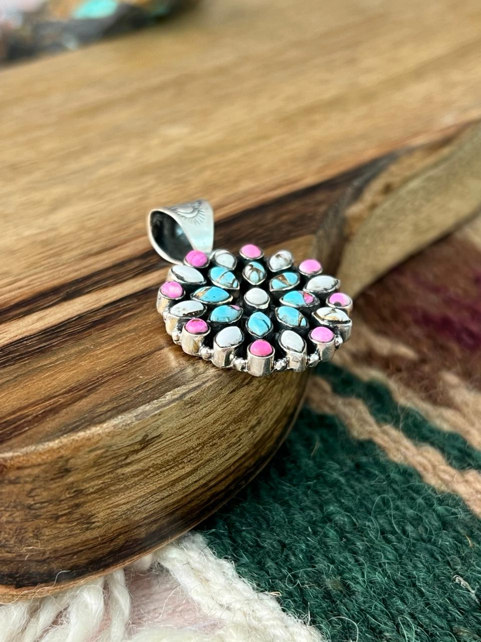 Handmade Sterling Silver Cotton Candy Pendant "Signed Nizhoni"