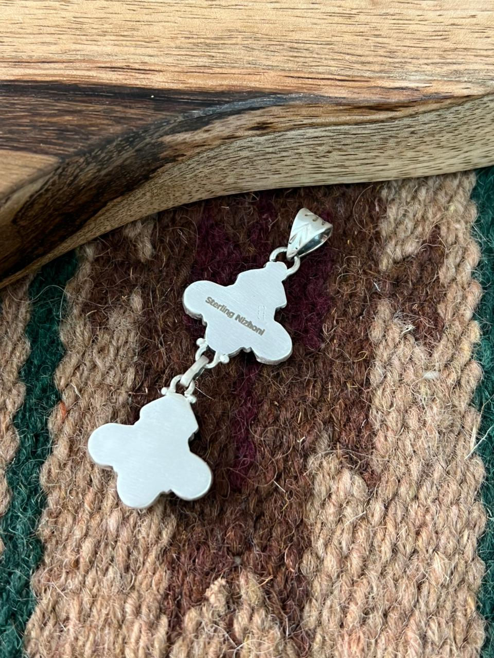 Handmade Sterling Silver White Buffalo Pendant "Signed Nizhoni"