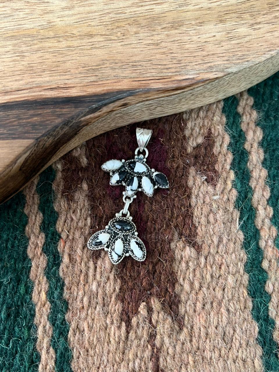 Handmade Sterling Silver White Buffalo Pendant "Signed Nizhoni"