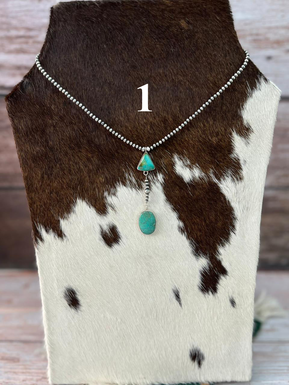 Handmade Sterling Silver Manassa Turquoise Beaded Necklace "Signed Nizhoni"