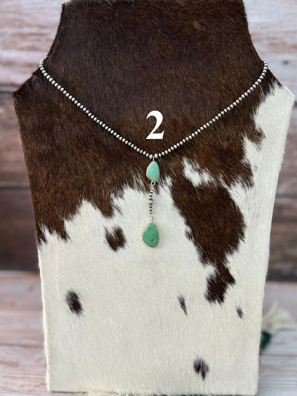Handmade Sterling Silver Manassa Turquoise Beaded Necklace "Signed Nizhoni"
