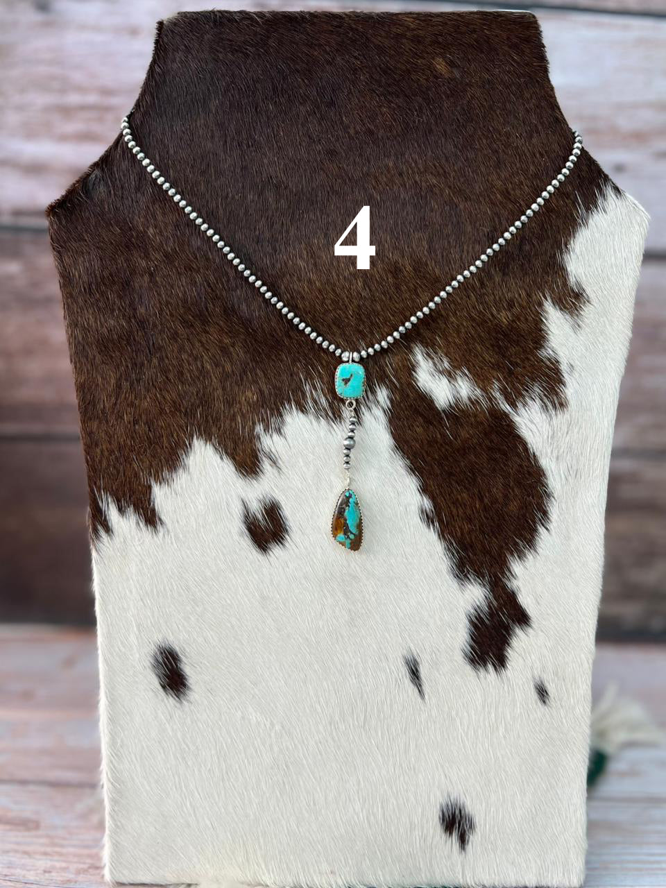 Handmade Sterling Silver Manassa Turquoise Beaded Necklace "Signed Nizhoni"