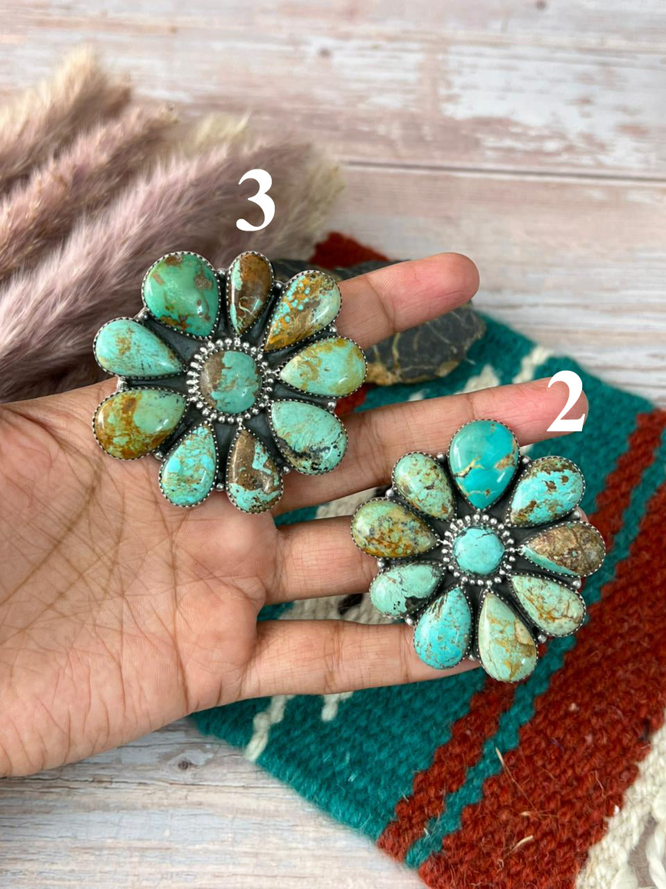 Handmade Sterling Silver Baja Turquoise Collection: Adjustable Ring "Signed Nizhoni" (4)