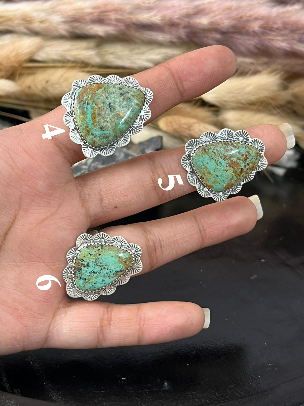 Handmade Sterling Silver Baja Turquoise Collection: Adjustable Ring "Signed Nizhoni"