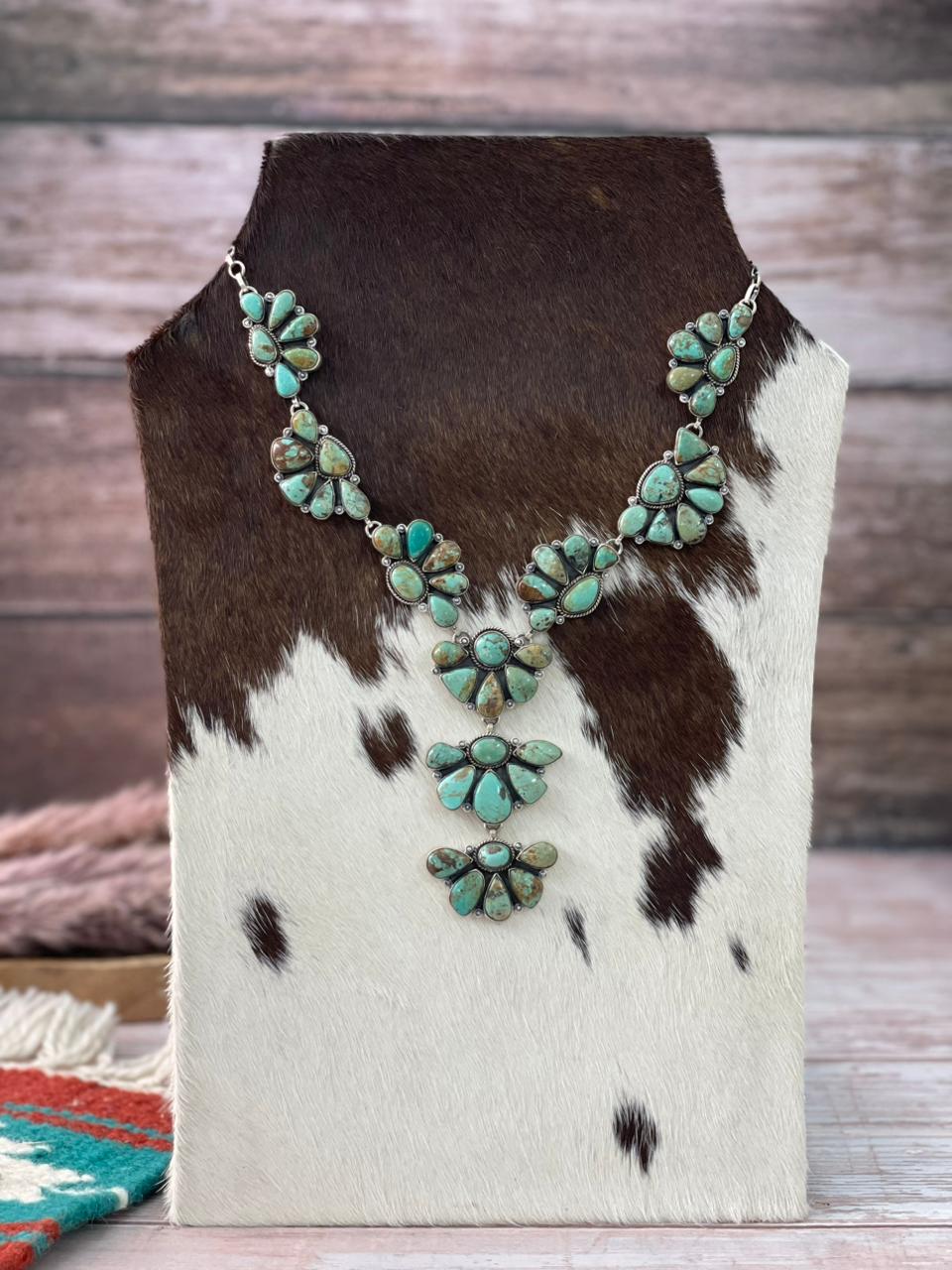 Handmade Sterling Silver Baja Turquoise Collection: Necklace "Signed Nizhoni"