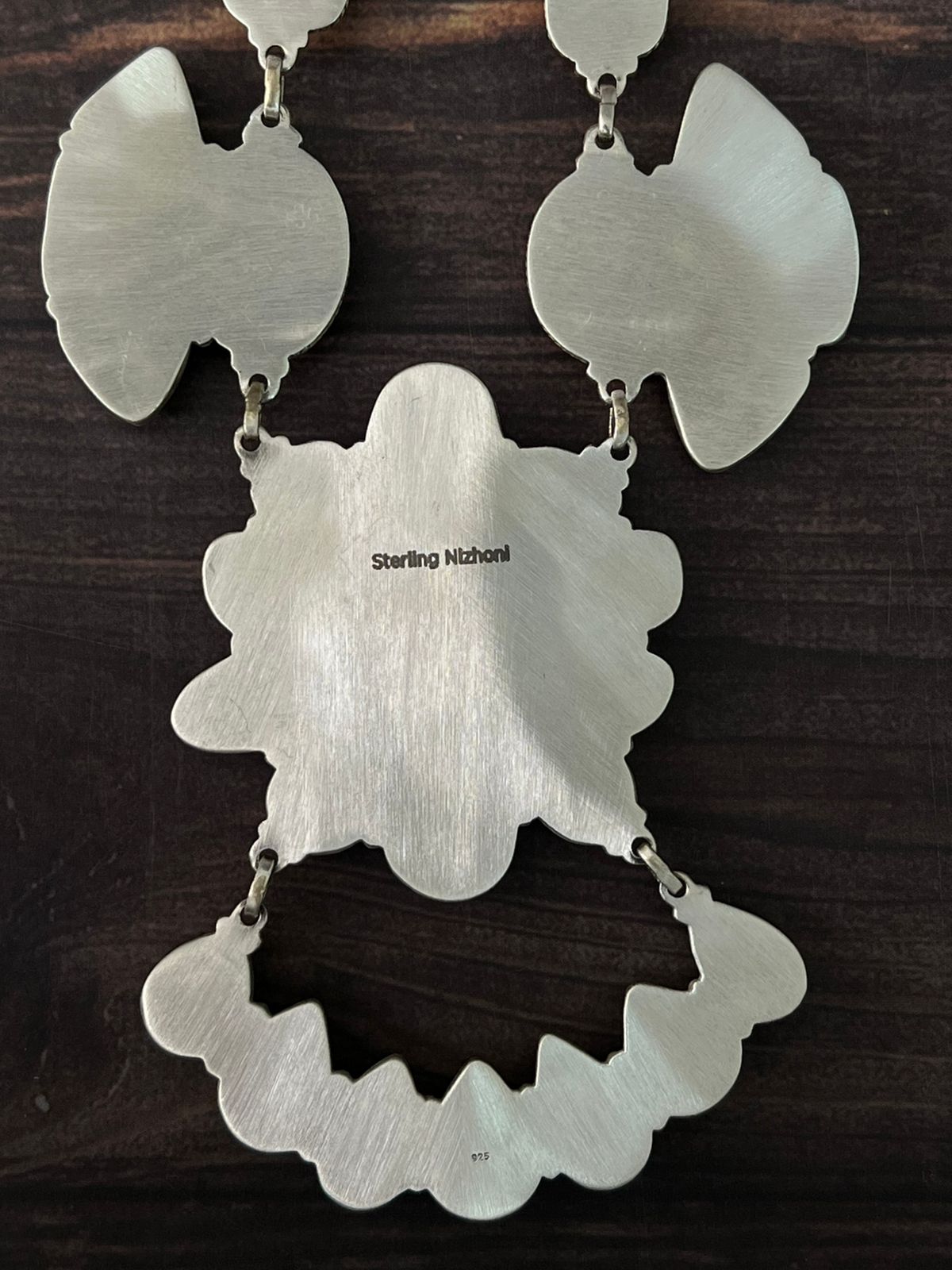 Handmade Sterling Silver Baja Turquoise Collection: Necklace "Signed Nizhoni"