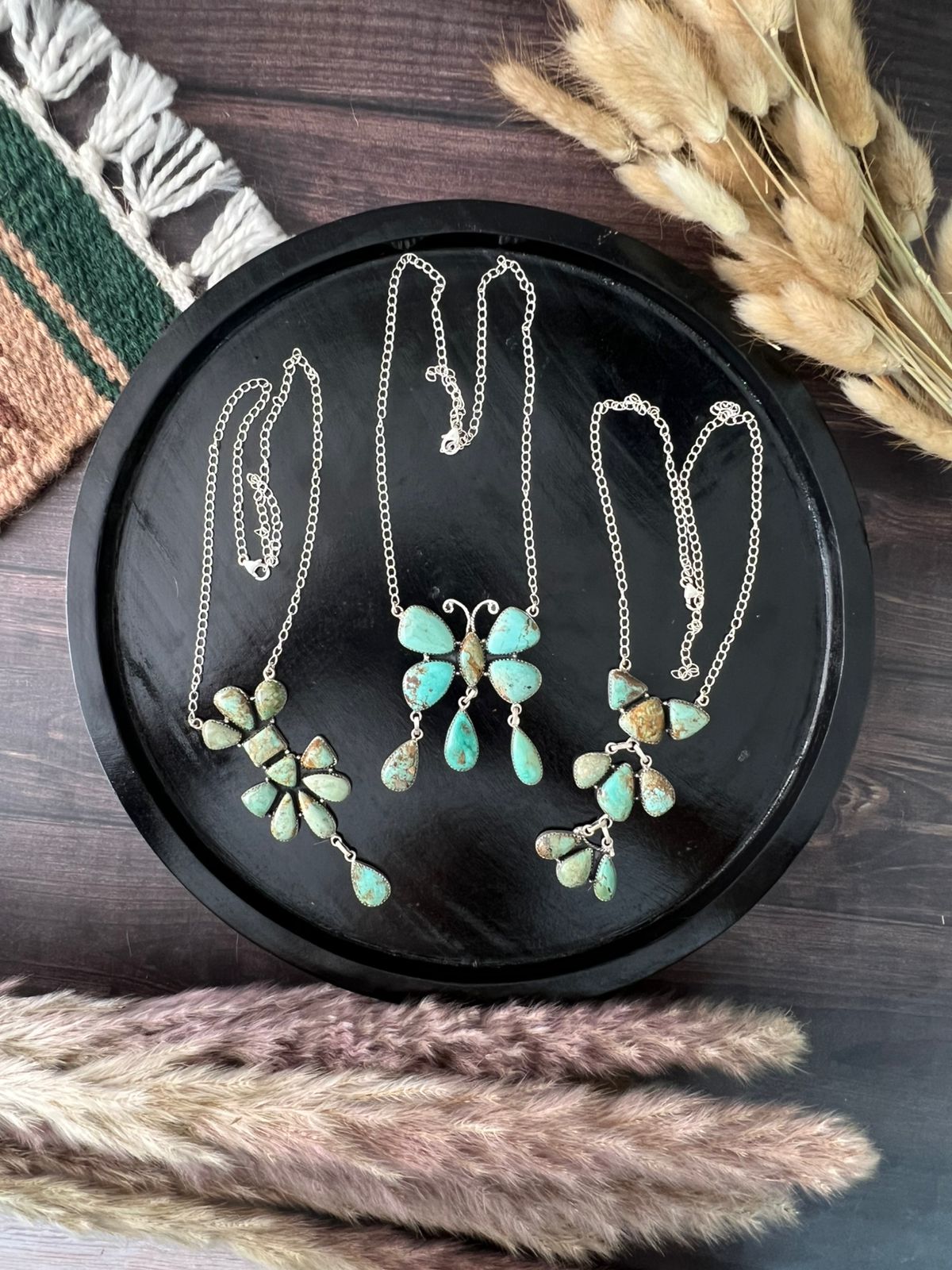 Handmade Sterling Silver Baja Turquoise Collection: Necklace "Signed Nizhoni"