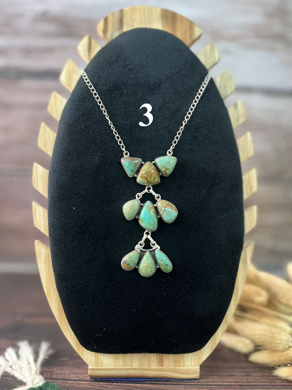 Handmade Sterling Silver Baja Turquoise Collection: Necklace "Signed Nizhoni"