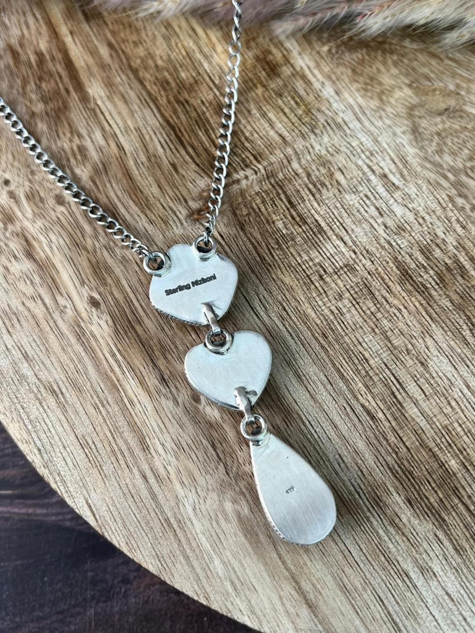 Handmade Sterling Silver Baja Turquoise Collection: Necklace "Signed Nizhoni"