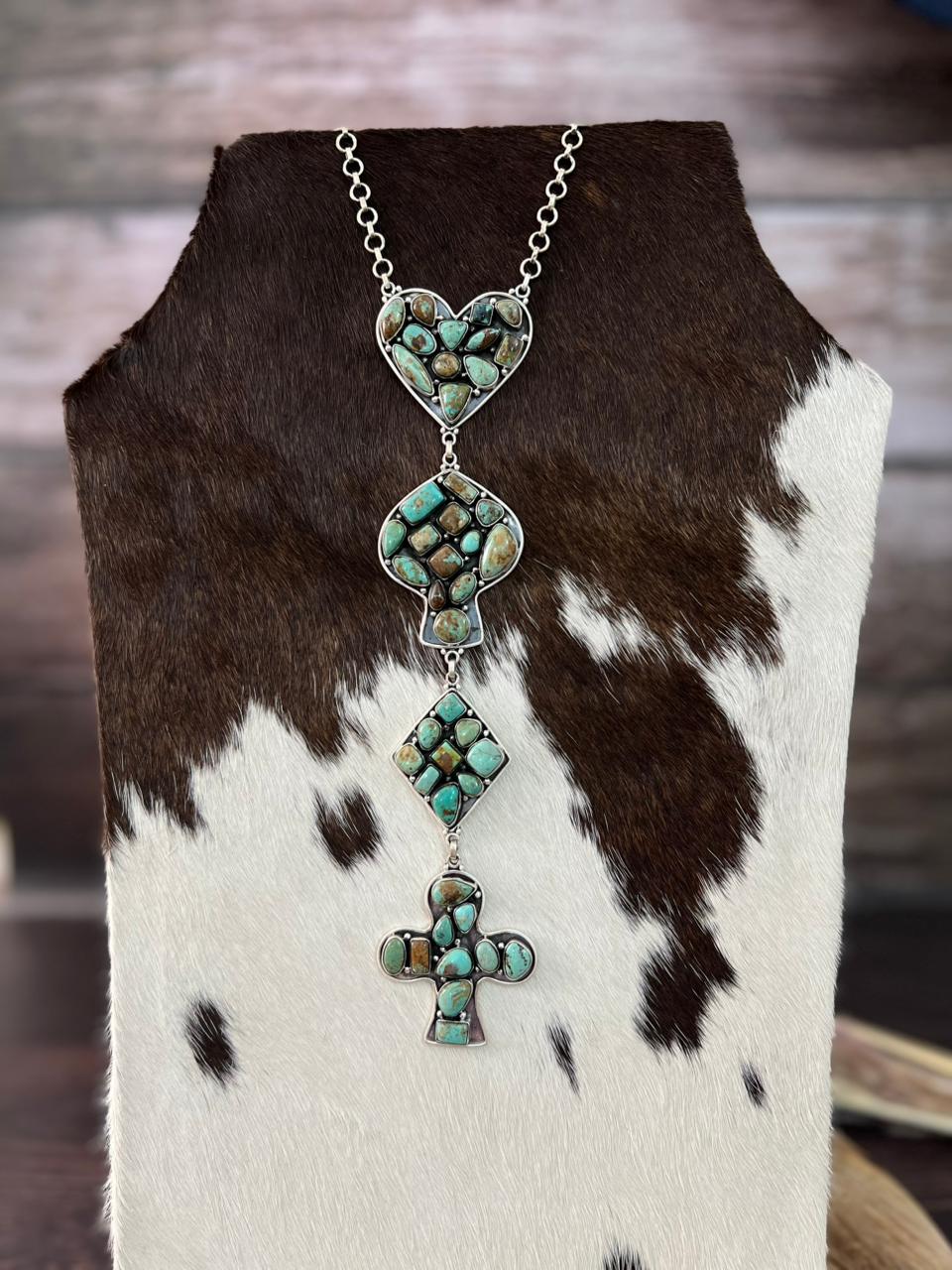 Handmade Sterling Silver Baja Turquoise Collection: Necklace "Signed Nizhoni"