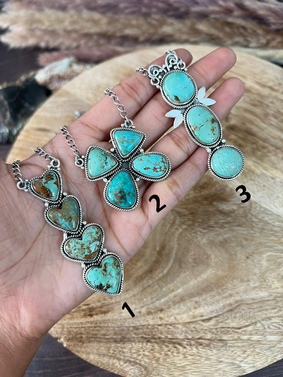Handmade Sterling Silver Baja Turquoise Collection: Necklace "Signed Nizhoni"