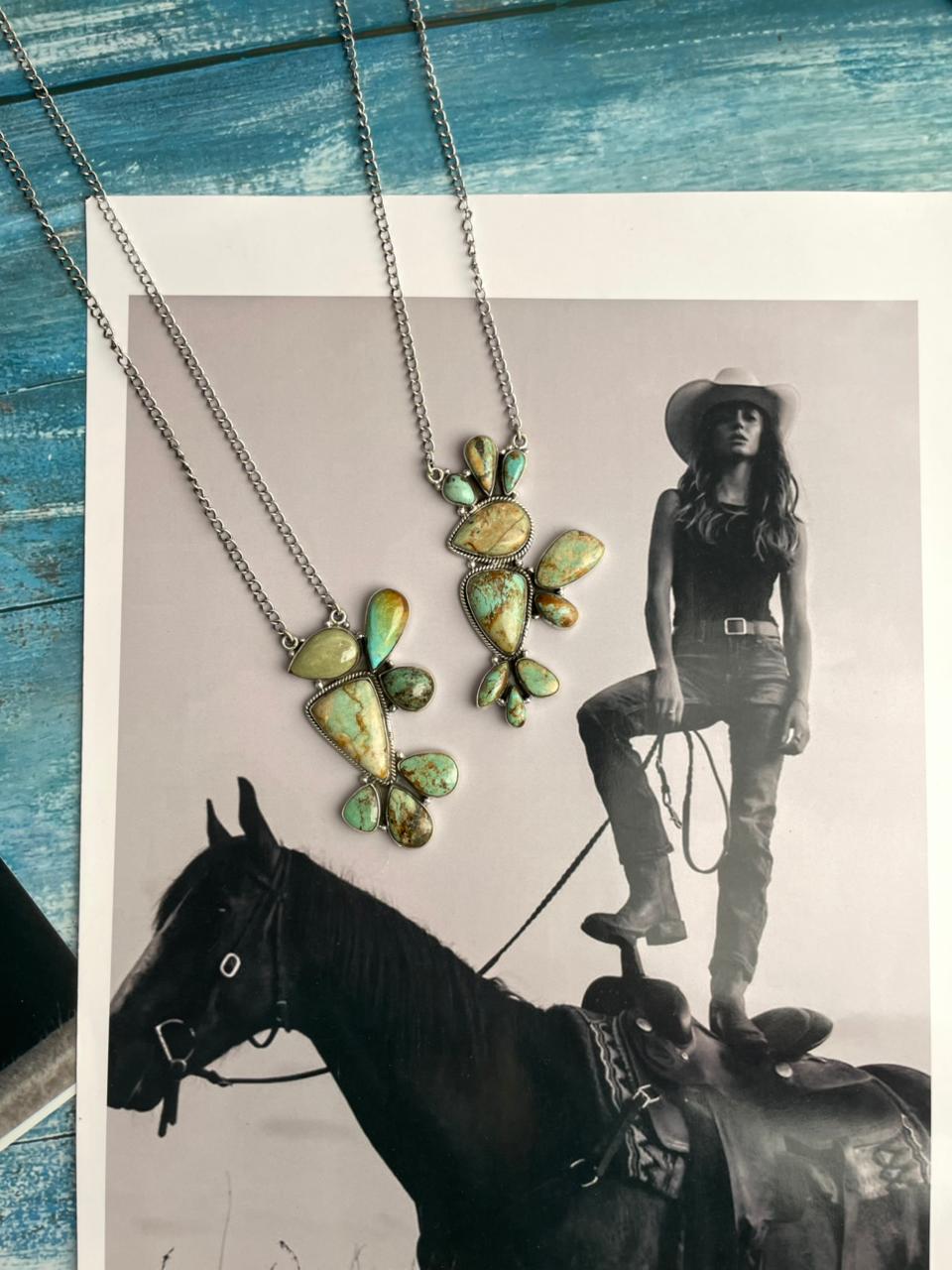 Handmade Sterling Silver Baja Turquoise Collection: Necklace "Signed Nizhoni"