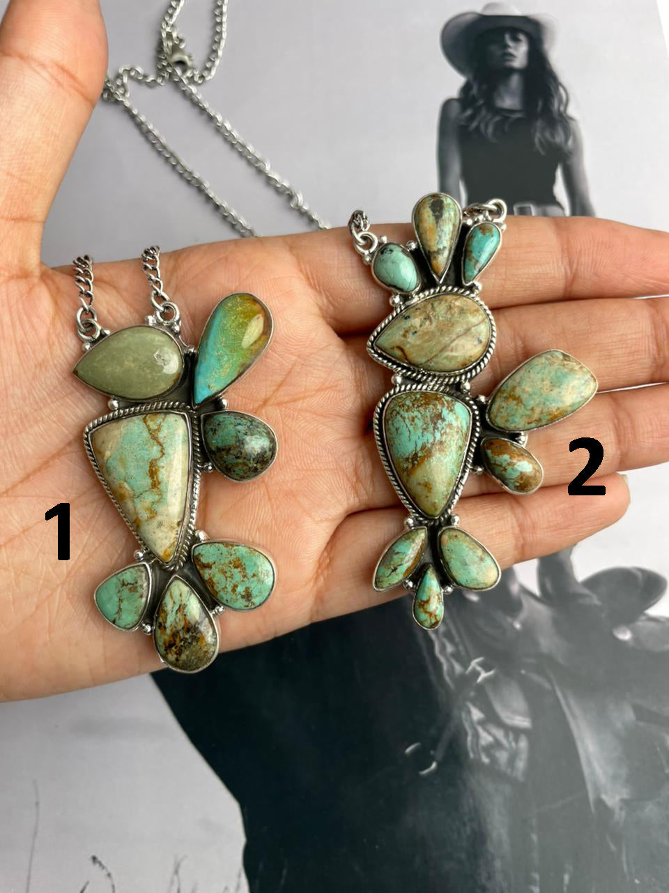 Handmade Sterling Silver Baja Turquoise Collection: Necklace "Signed Nizhoni"