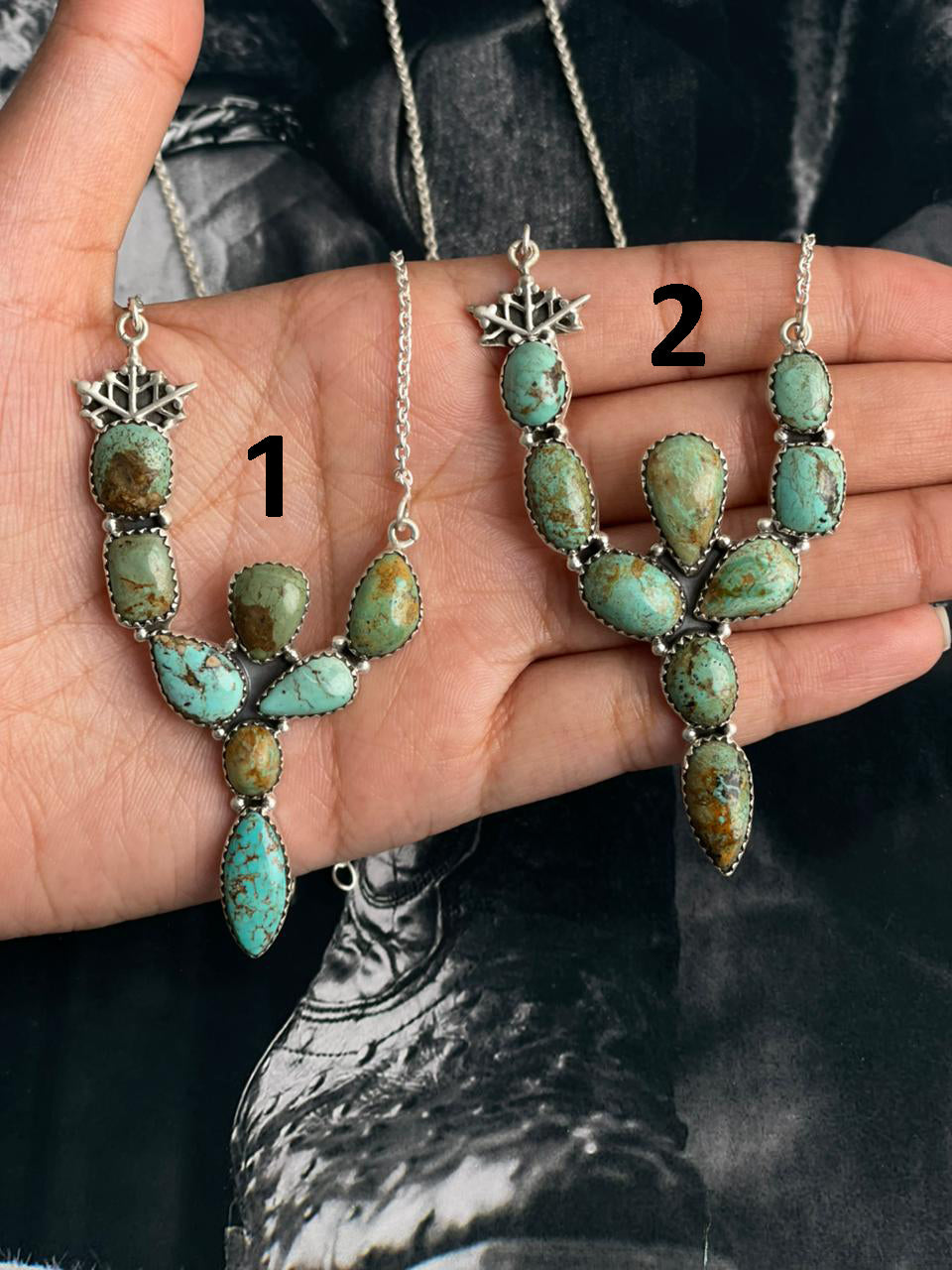 Handmade Sterling Silver Baja Turquoise Collection: Necklace "Signed Nizhoni"