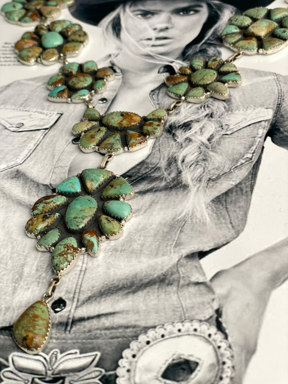 Handmade Sterling Silver Baja Turquoise Collection: Necklace "Signed Nizhoni"