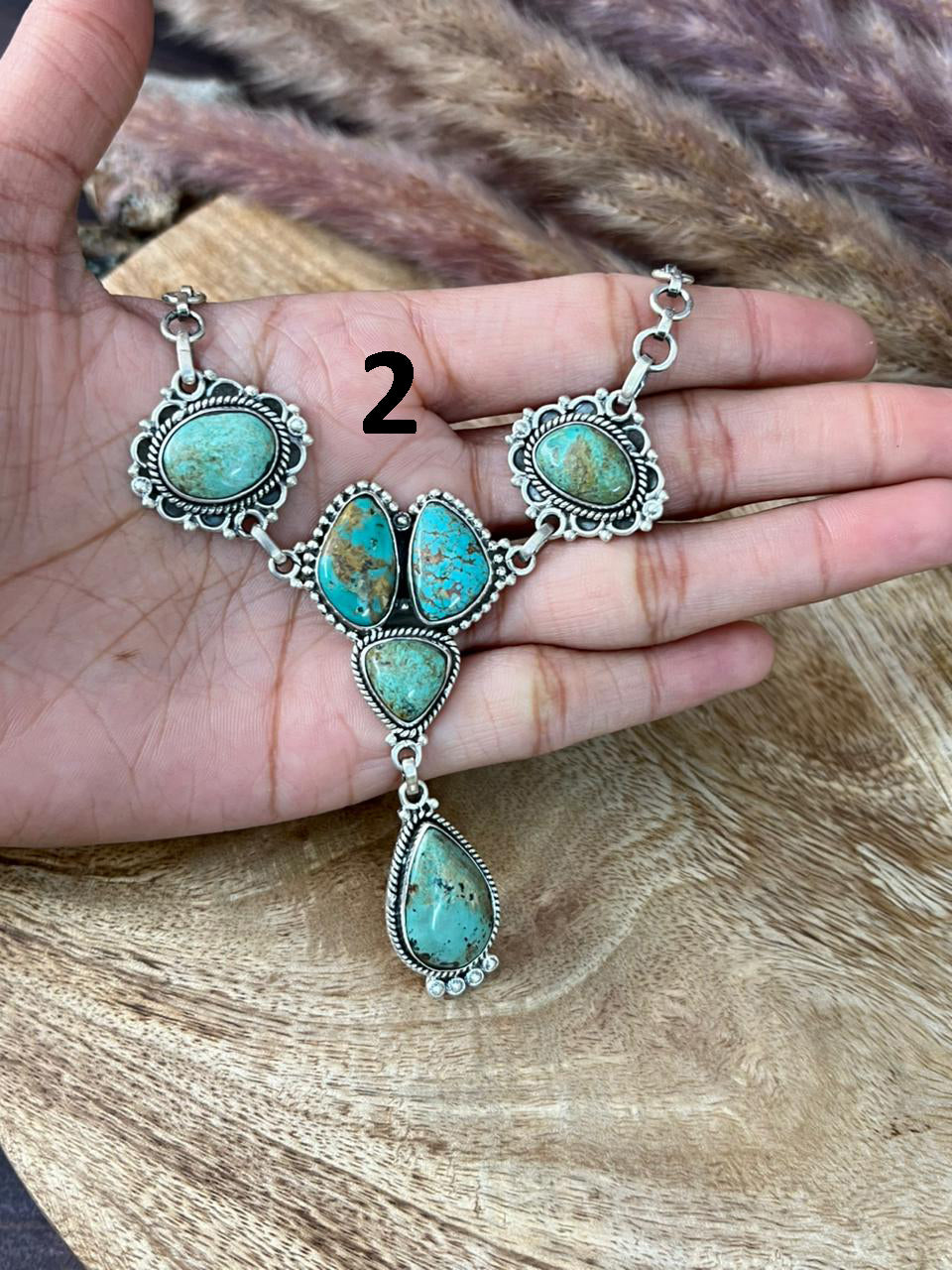 Handmade Sterling Silver Baja Turquoise Collection: Necklace "Signed Nizhoni"