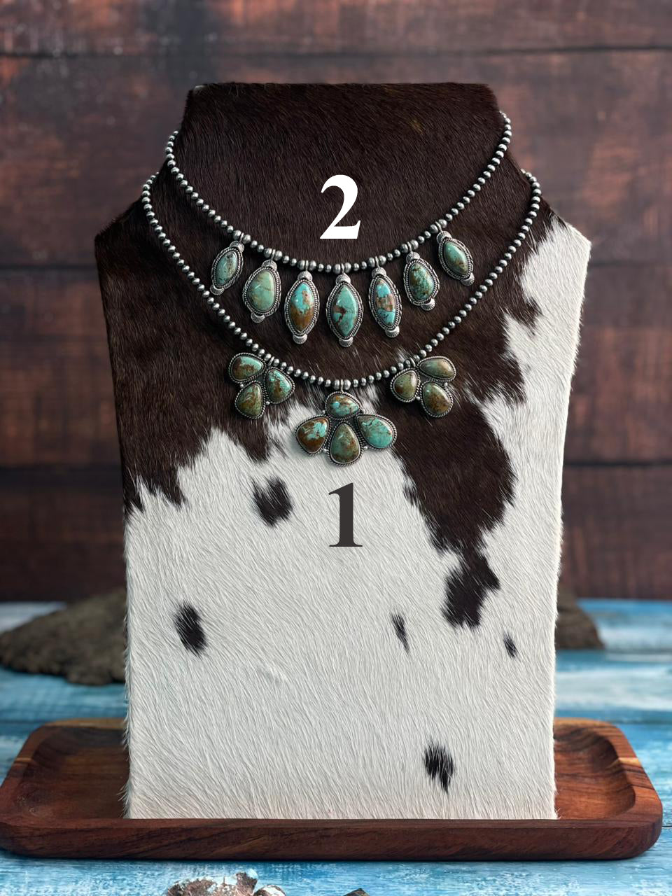 Handmade Sterling Silver Baja Turquoise Collection: Beaded Necklace "Signed Nizhoni"