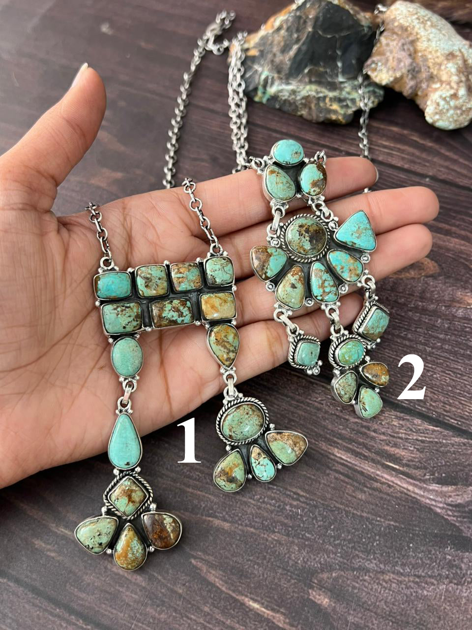 Handmade Sterling Silver Baja Turquoise Collection: Necklace "Signed Nizhoni"