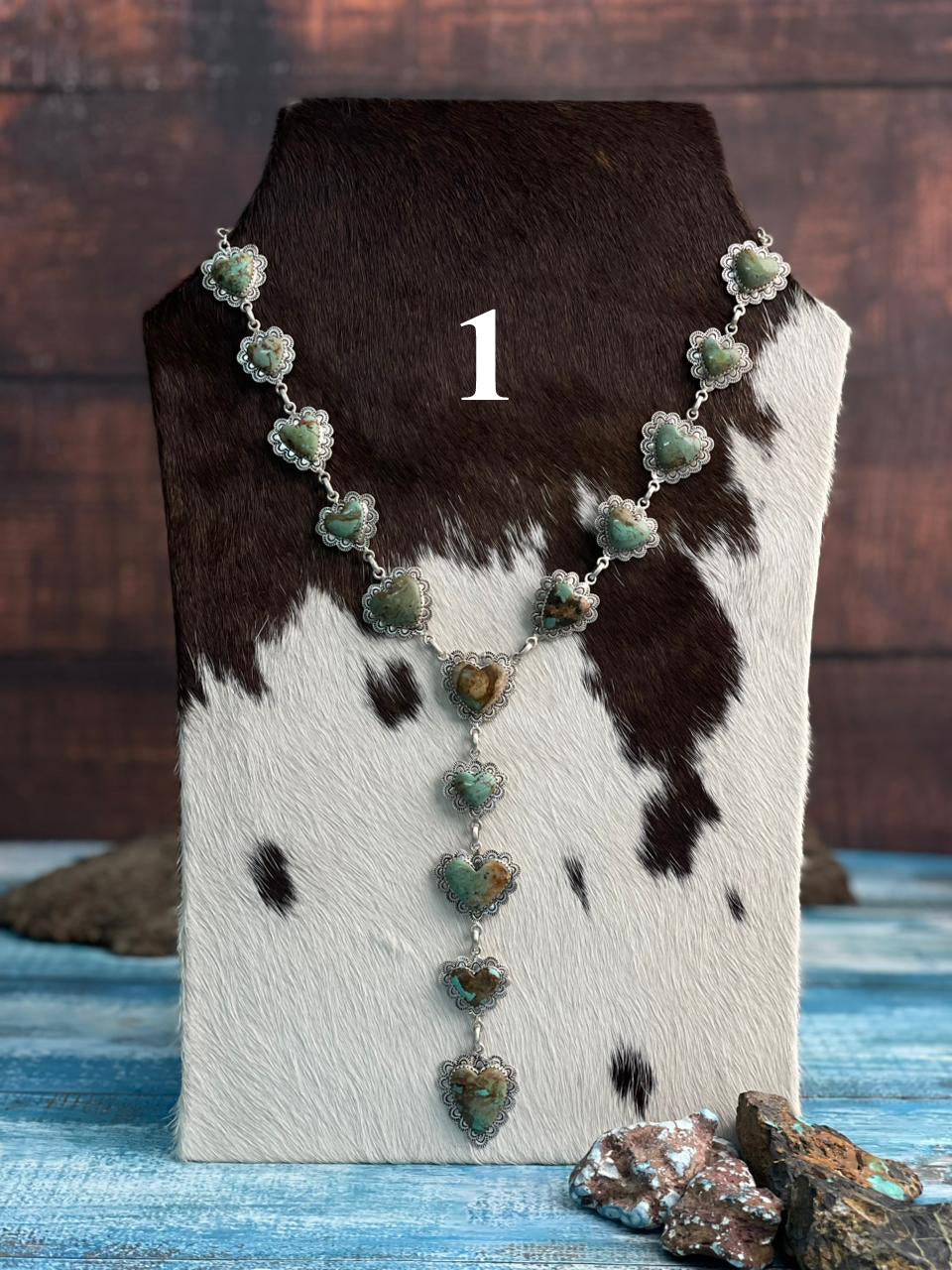 Handmade Sterling Silver Baja Turquoise Collection: 'Y Shaped' Necklace "Signed Nizhoni"