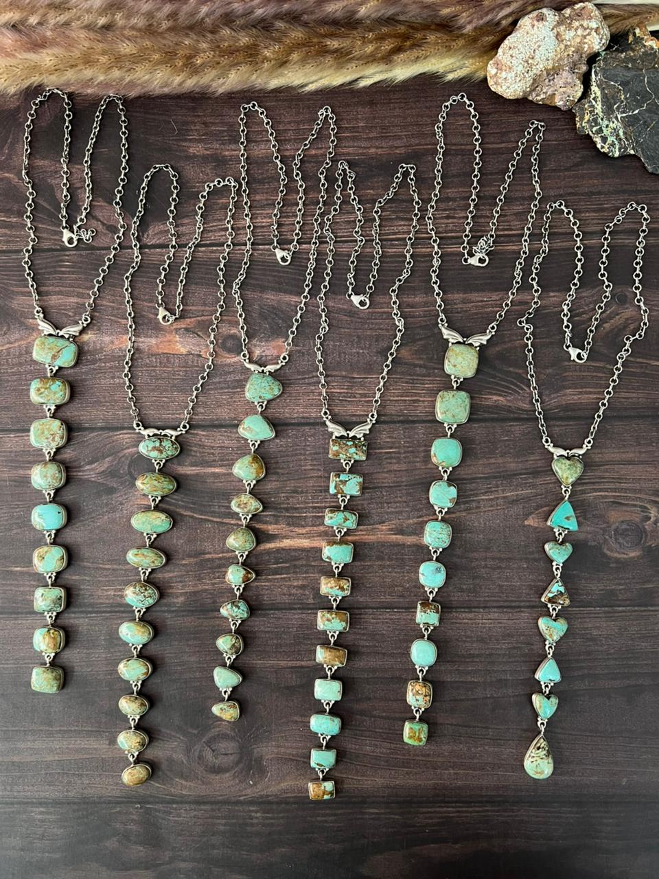 Handmade Sterling Silver Baja Turquoise Collection: Necklace "Signed Nizhoni"