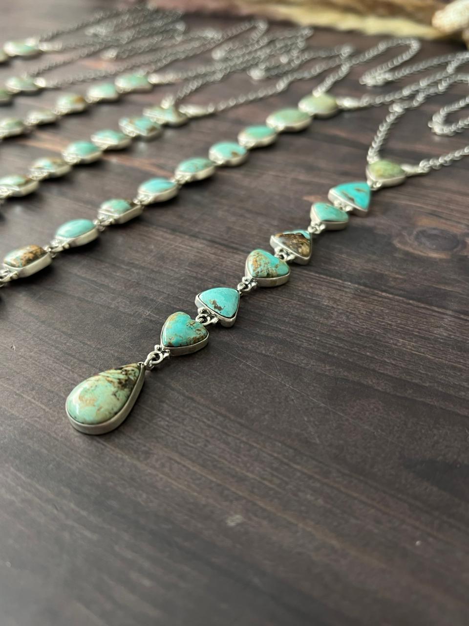 Handmade Sterling Silver Baja Turquoise Collection: Necklace "Signed Nizhoni"
