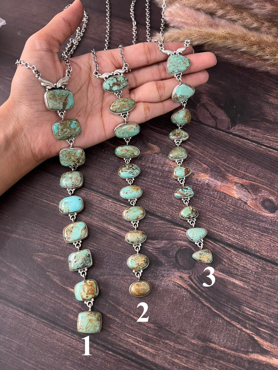 Handmade Sterling Silver Baja Turquoise Collection: Necklace "Signed Nizhoni"