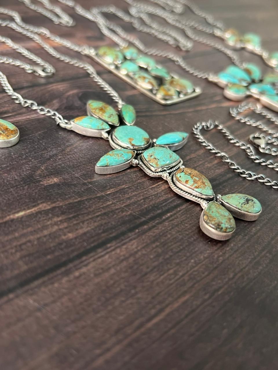 Handmade Sterling Silver Baja Turquoise Collection: Necklace "Signed Nizhoni"